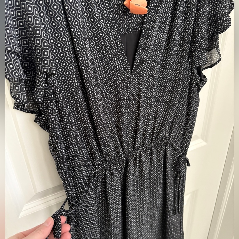 H&M Fluttersleeve Drawstring Mini Dress Women’s 6 Business Casual Work Teacher - Picture 3 of 5